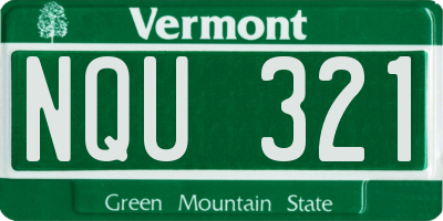 VT license plate NQU321