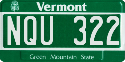 VT license plate NQU322