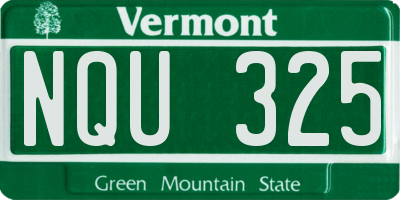 VT license plate NQU325