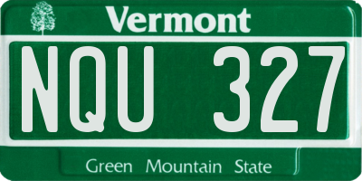 VT license plate NQU327