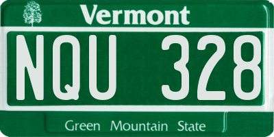 VT license plate NQU328