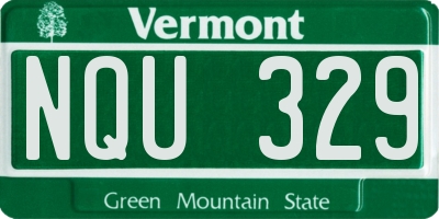 VT license plate NQU329