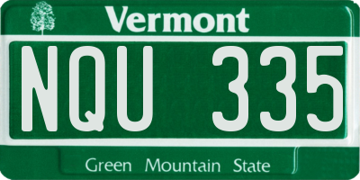 VT license plate NQU335