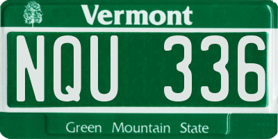 VT license plate NQU336