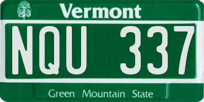 VT license plate NQU337