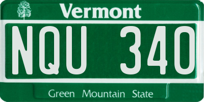VT license plate NQU340