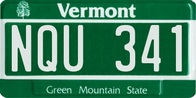 VT license plate NQU341
