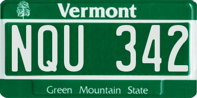 VT license plate NQU342