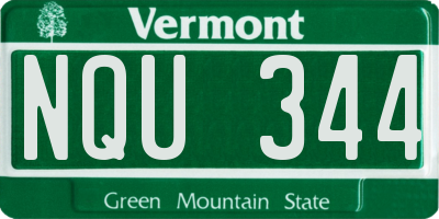 VT license plate NQU344