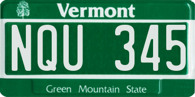 VT license plate NQU345