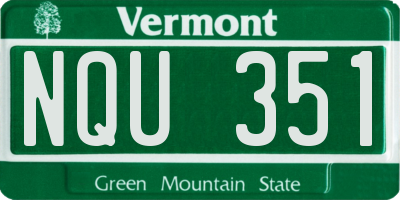 VT license plate NQU351