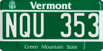 VT license plate NQU353