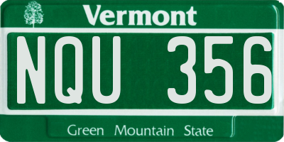 VT license plate NQU356