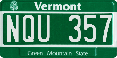 VT license plate NQU357