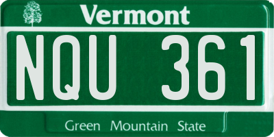 VT license plate NQU361