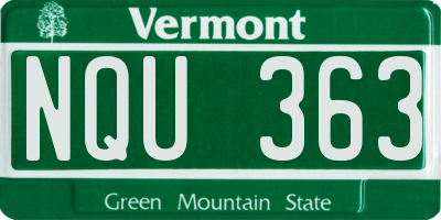 VT license plate NQU363