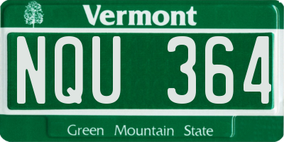VT license plate NQU364