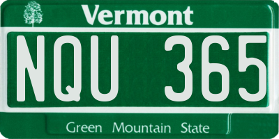 VT license plate NQU365