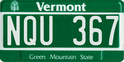 VT license plate NQU367