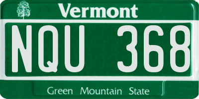 VT license plate NQU368