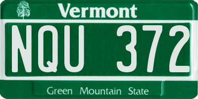 VT license plate NQU372