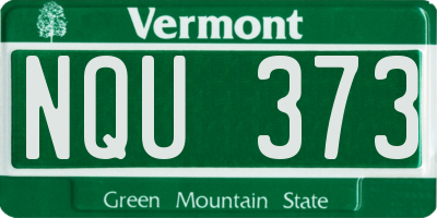 VT license plate NQU373