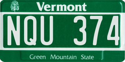 VT license plate NQU374