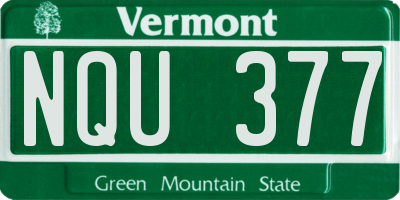 VT license plate NQU377