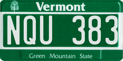 VT license plate NQU383