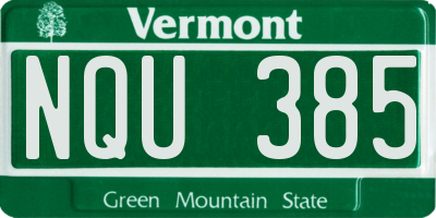 VT license plate NQU385
