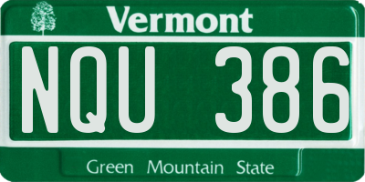 VT license plate NQU386