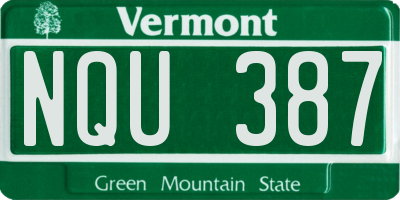 VT license plate NQU387