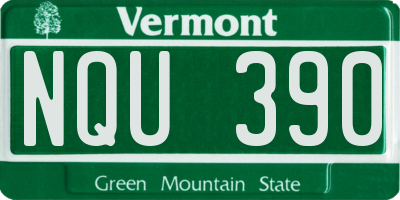 VT license plate NQU390