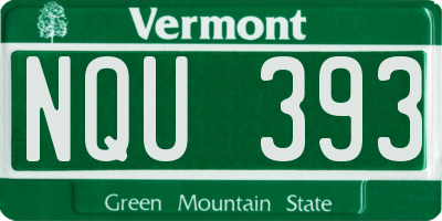 VT license plate NQU393