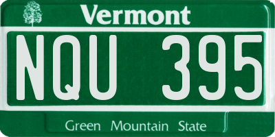 VT license plate NQU395