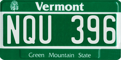 VT license plate NQU396