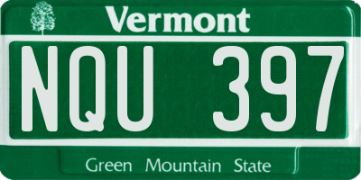 VT license plate NQU397