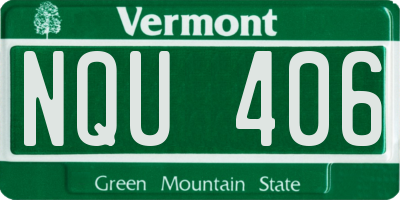 VT license plate NQU406