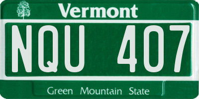 VT license plate NQU407