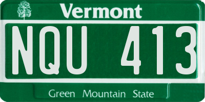 VT license plate NQU413
