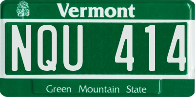VT license plate NQU414