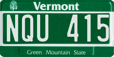 VT license plate NQU415