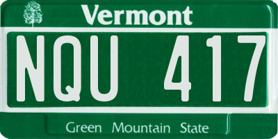 VT license plate NQU417