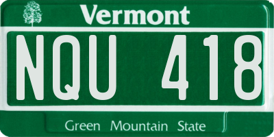 VT license plate NQU418