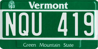 VT license plate NQU419