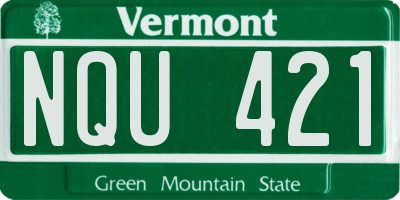 VT license plate NQU421