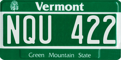 VT license plate NQU422