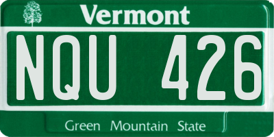VT license plate NQU426