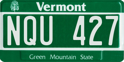 VT license plate NQU427