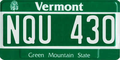 VT license plate NQU430